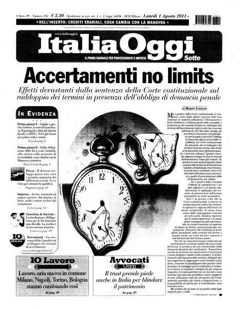 Italia oggi : quotidiano di economia finanza e politica